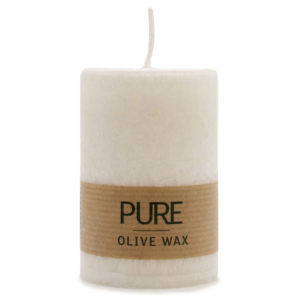 Pure Olive Wax White Candle 90x60mm 25hours