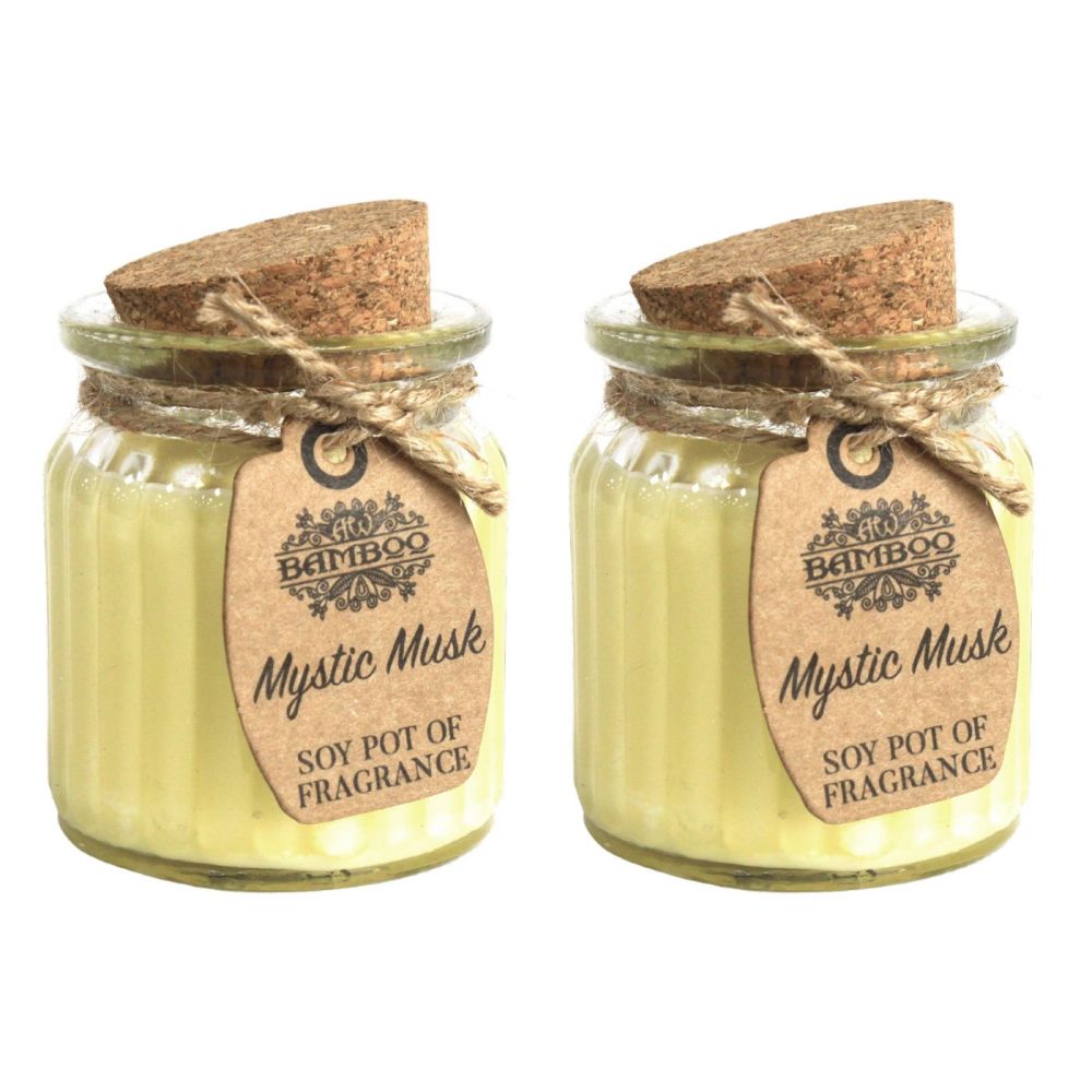 Mystic Musk Fragrance Soybean wax Candles in Glass Jar 70x55mm pack of 2