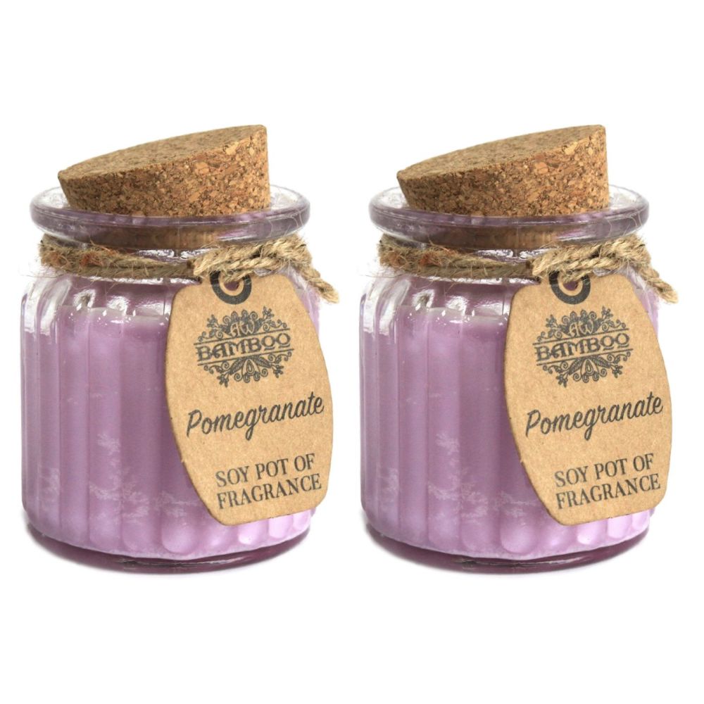 Pomegranate Fragrance Soy Candles in Glass Jar 70x55mm pack of 2