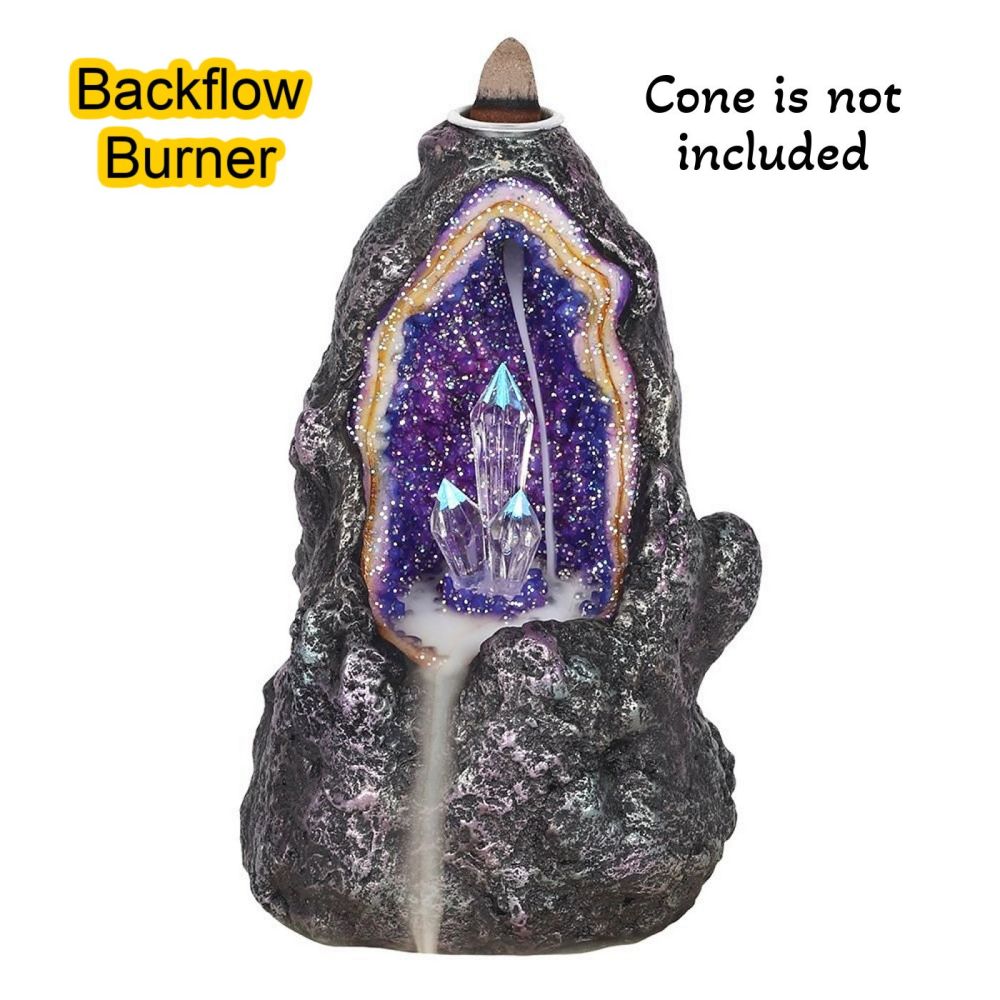 Crystal Cave Glowing Incense Burner for Backflow Cones
