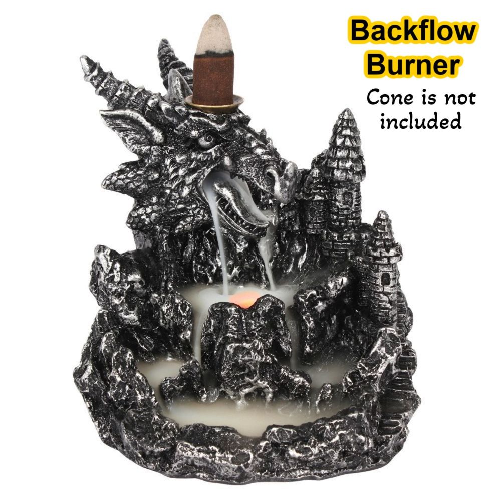 Silver Dragon Incense Burner for Backflow Cones