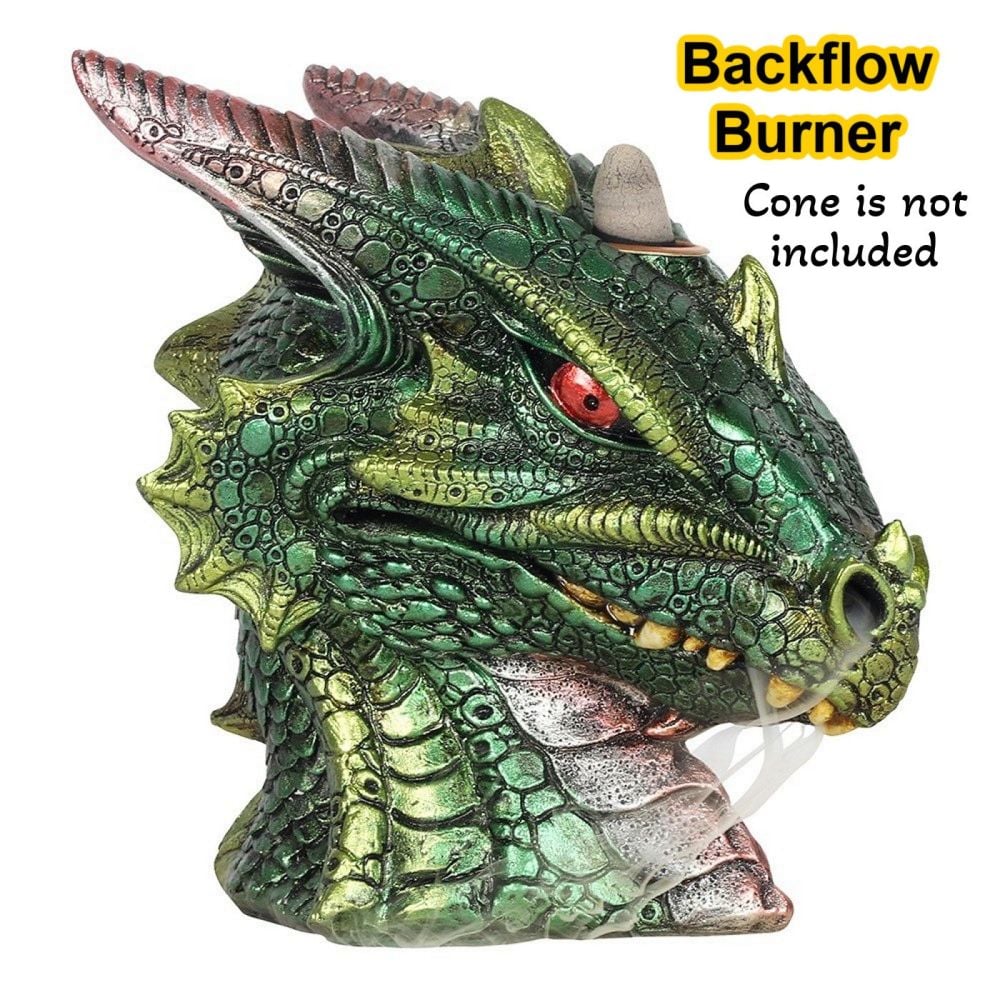 Green Dragon Head Incense Burner for Backflow Cones