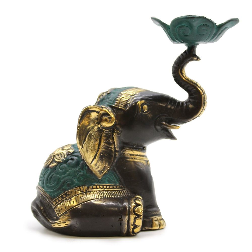 Elephant Brass metal Incense Dhoop Cone Holder