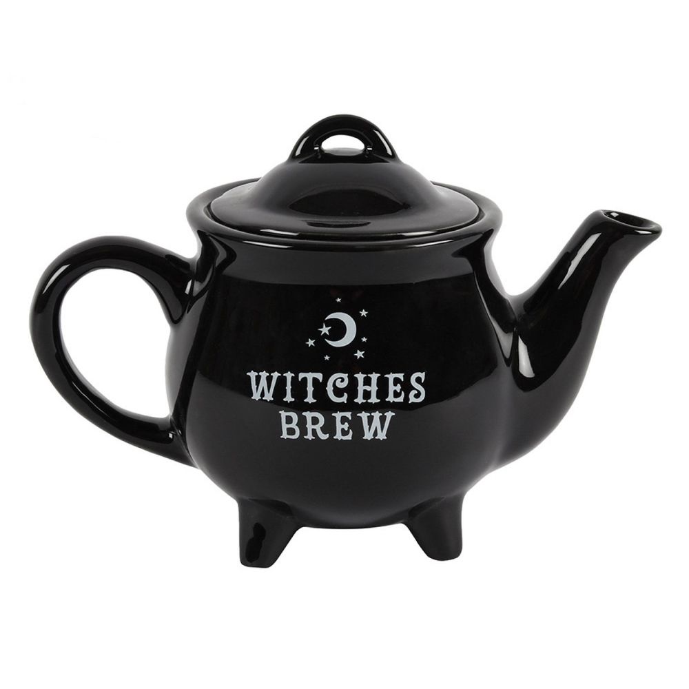 Cauldron Tea Pot Witches Brew Black Ceramic 550ml