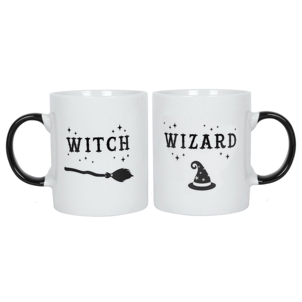 Mug Set Witch and Wizard white