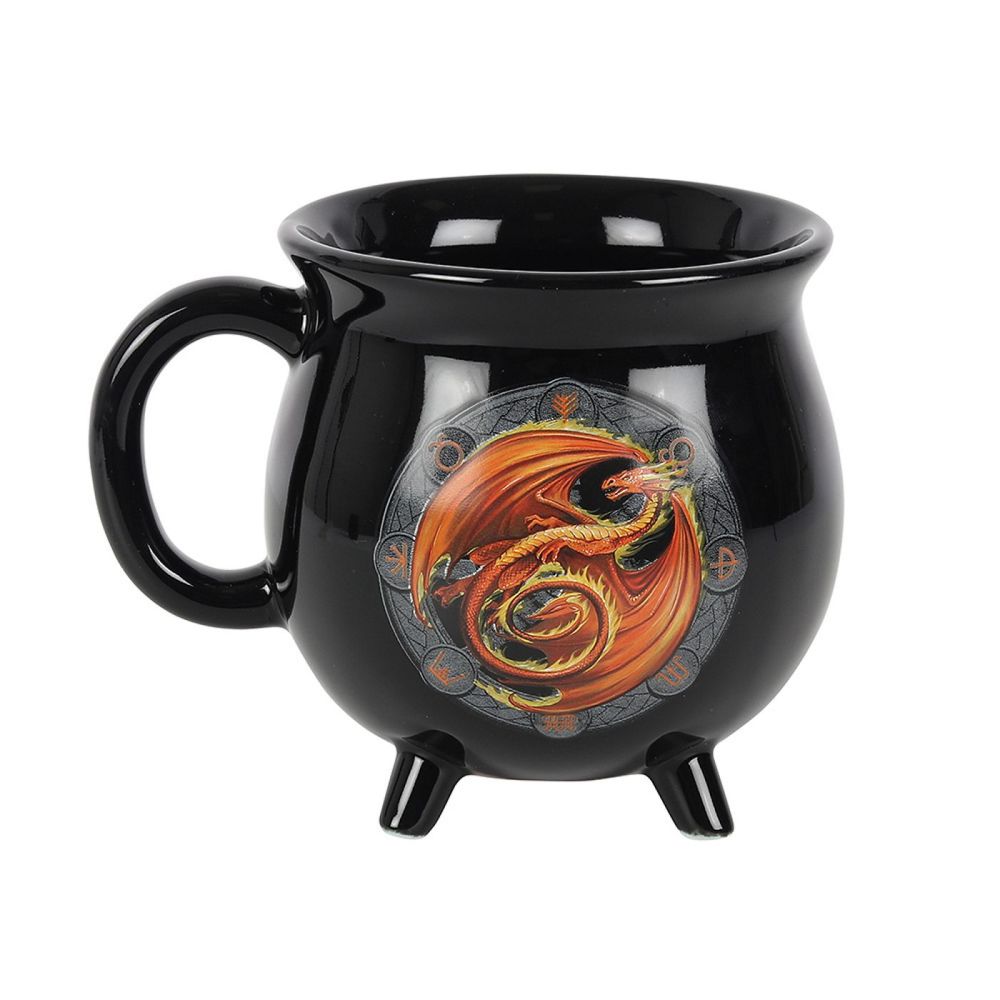 Beltane Mug Colour Changing Cauldron by Anne Stokes (seen hot)