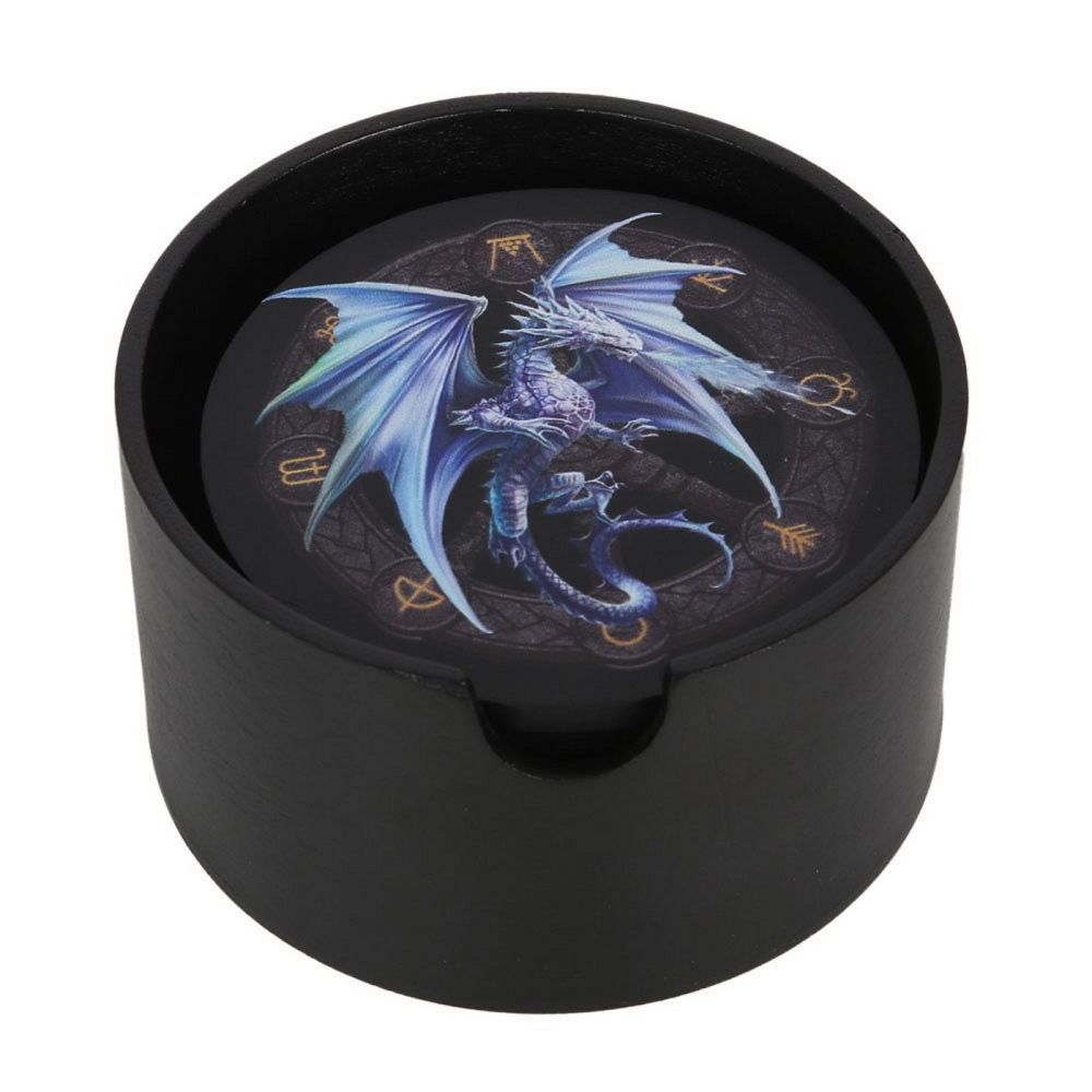 Drinks Coasters Set 8 Dragons of the Sabbats by Anne Stokes
