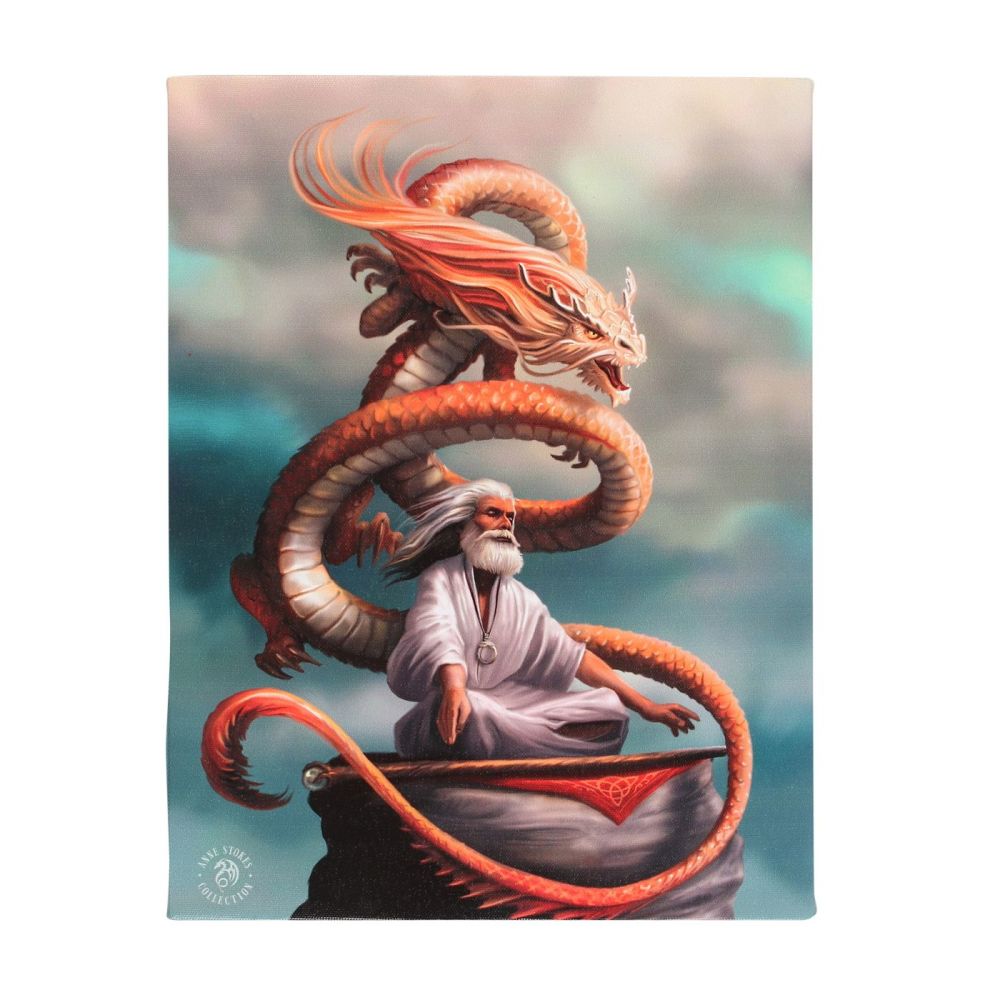 The Hermit Dragon Canvas Wall Print by Anne Stokes 25x19cm