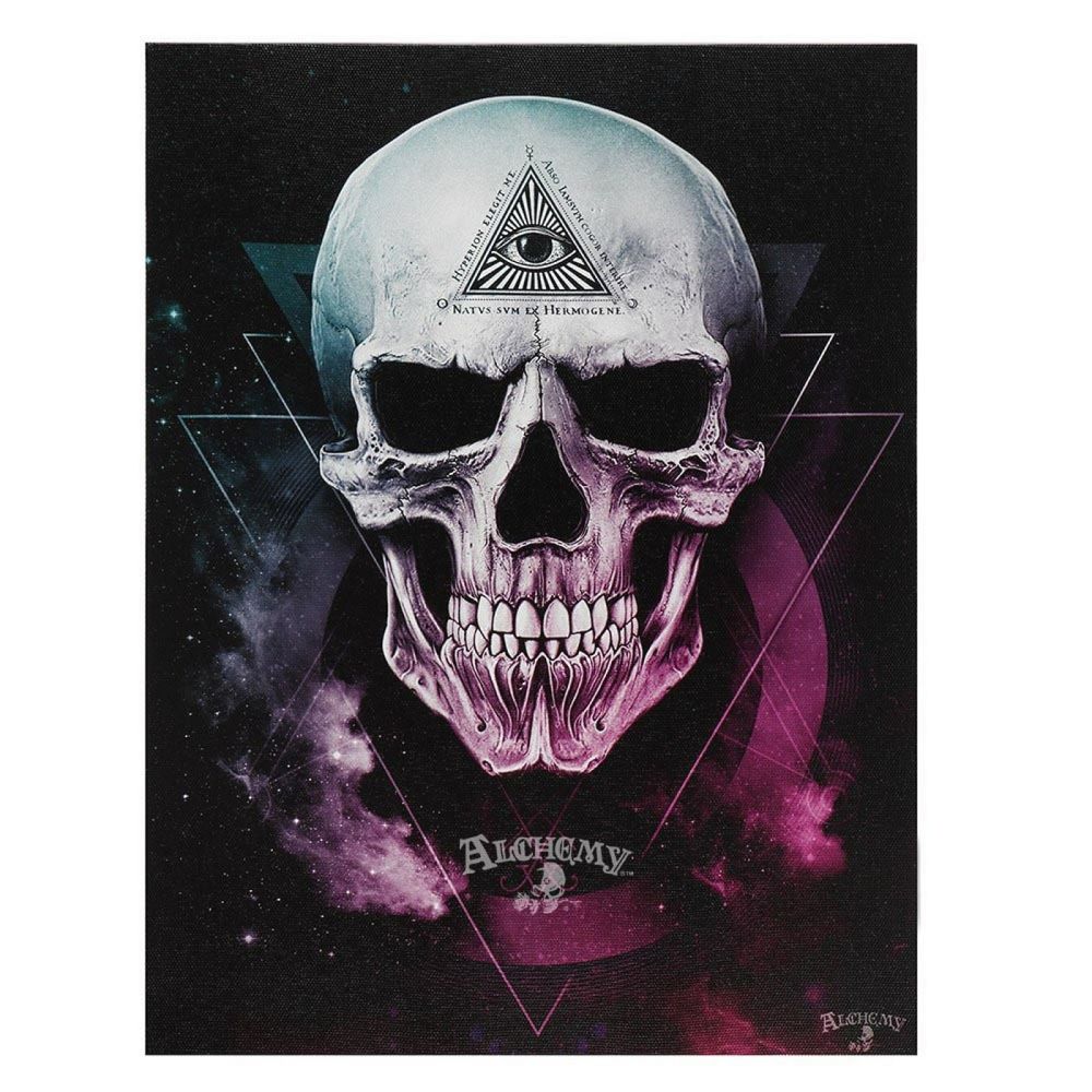 The Void Skull Canvas Wall Print by Alchemy Gothic 25x19cm