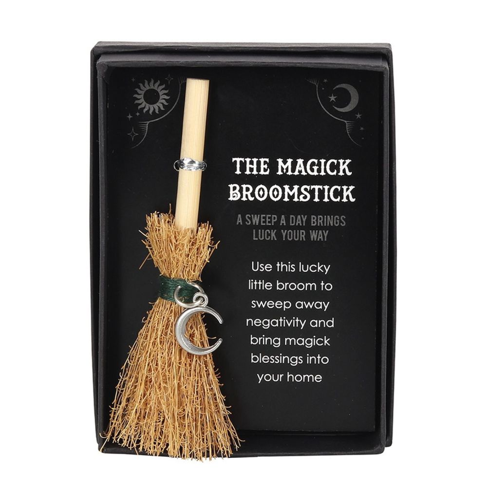 Mini Magick Broomstick Crescent Moon gift boxed