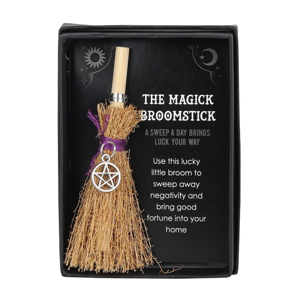 Mini Magick Broomstick Pentagram gift boxed