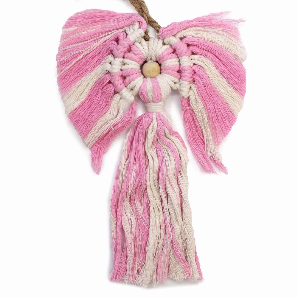 Hati Hati Macrame Guardian Angel (pink) in a Gift Box