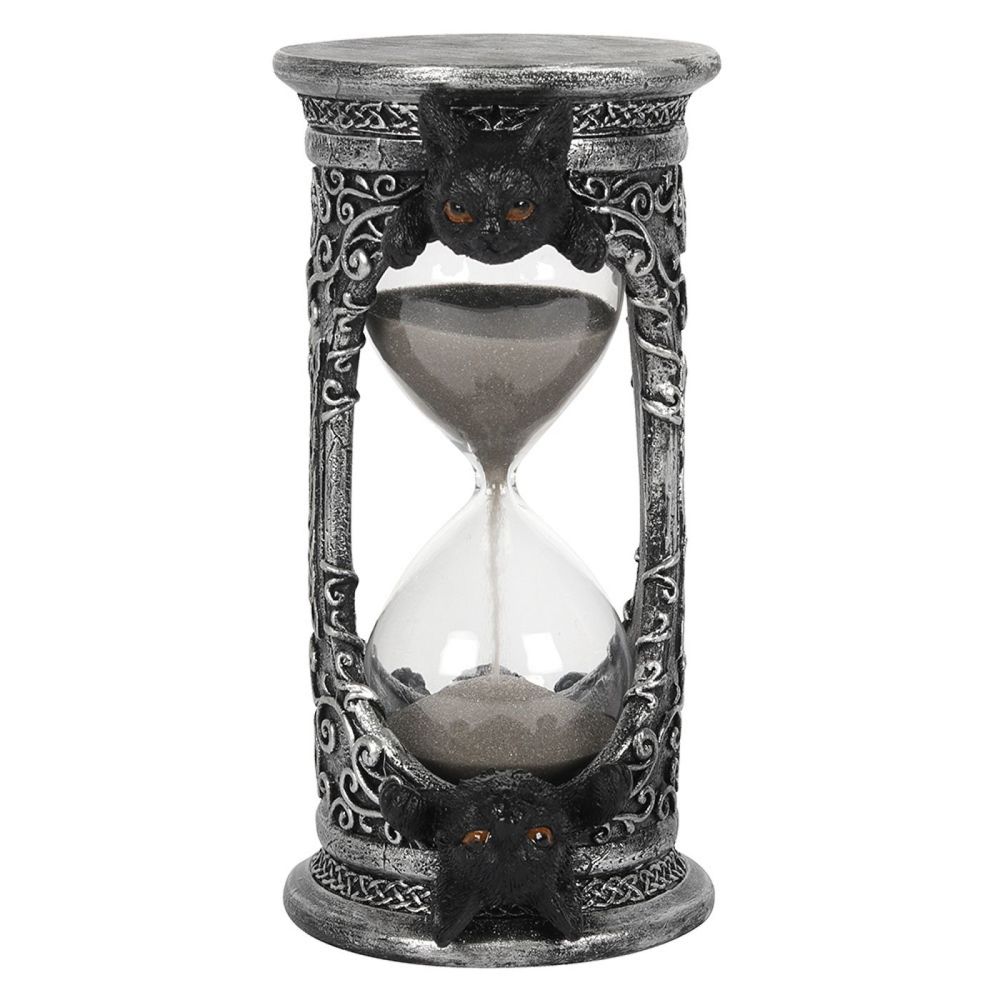 Black Cat Pentagram Hourglass Timer Ornament