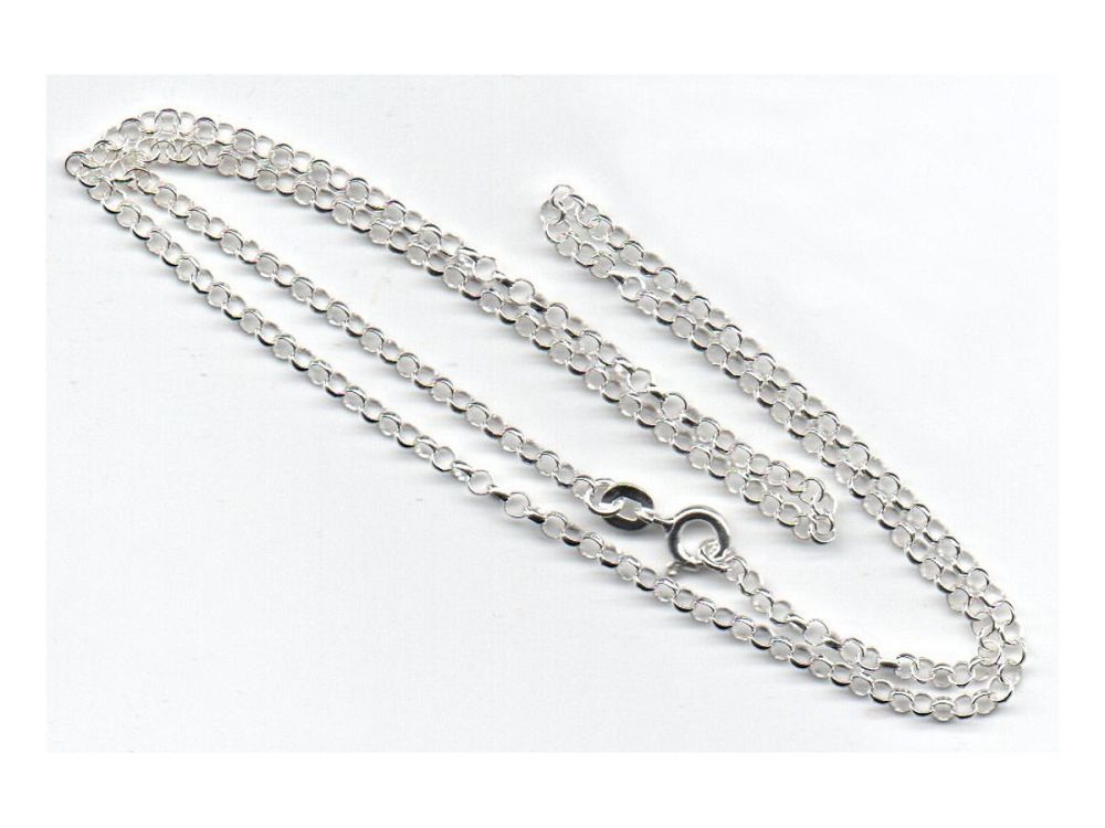 925 Sterling Silver Belcher Chain Necklace 22" 56cm x 2mm wide links