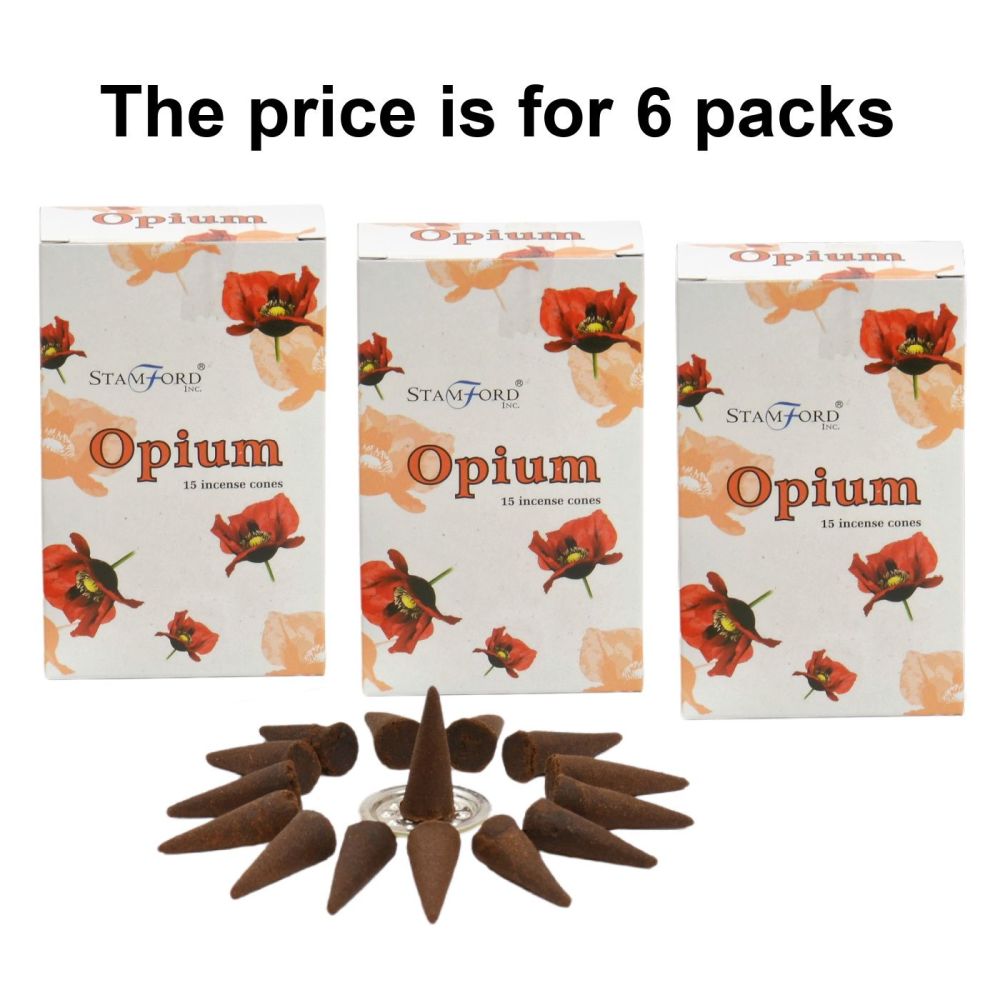Opium Premium Incense Cones by Stamford 6 packs Dhoop