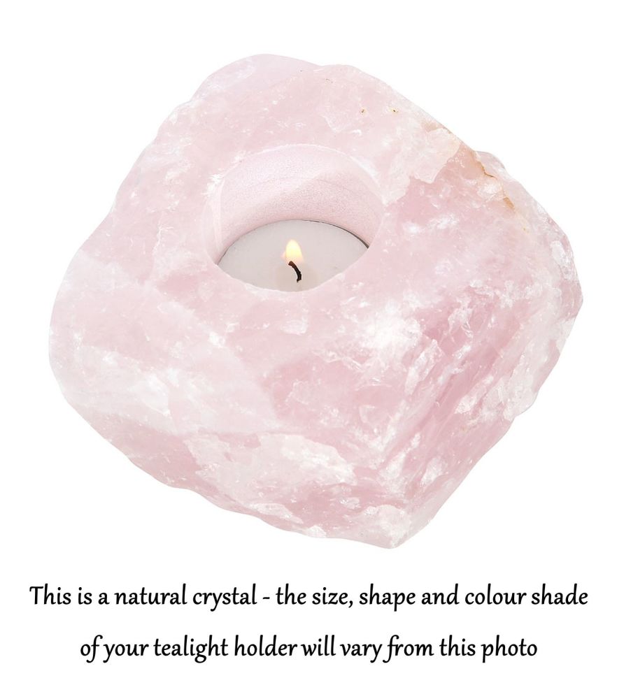 Rose Quartz Crystal Tealight Holder