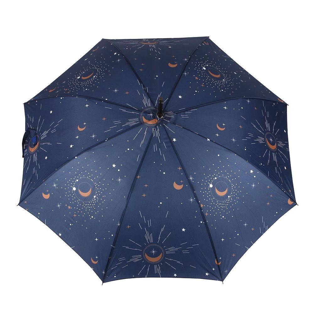 Crescent Moon and Stars Constellation blue Umbrella