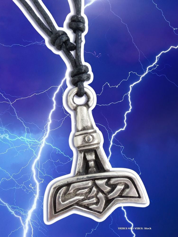 Thors Hammer Celtic Knotwork Pendant Necklace