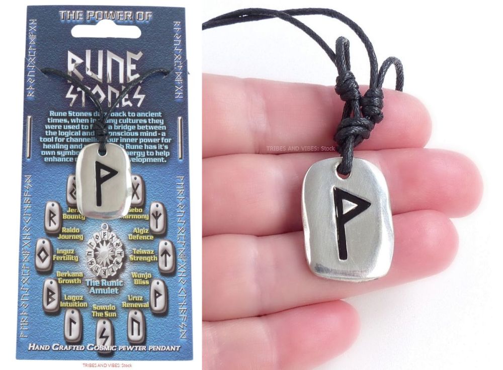 WUNJO Rune Pendant & adjustable Necklace for Joy & Bliss