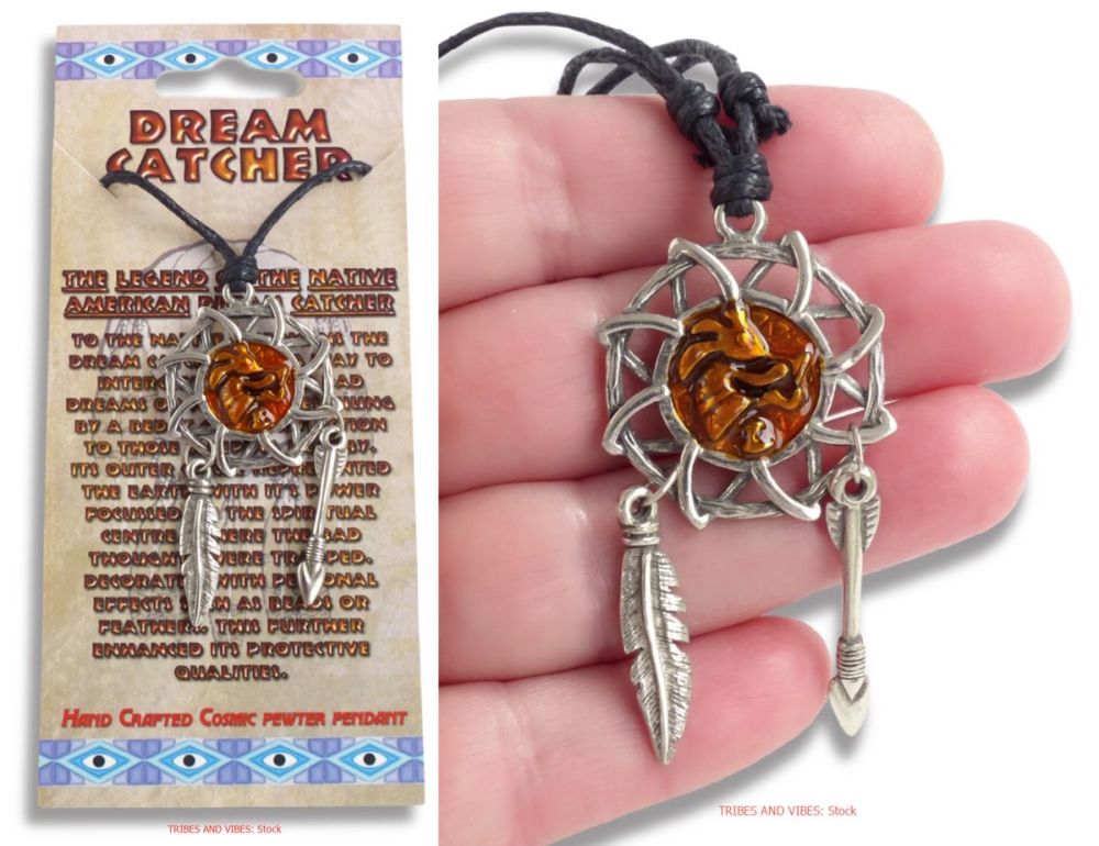 Kokopelli Dreamcatcher Pendant Necklace & card