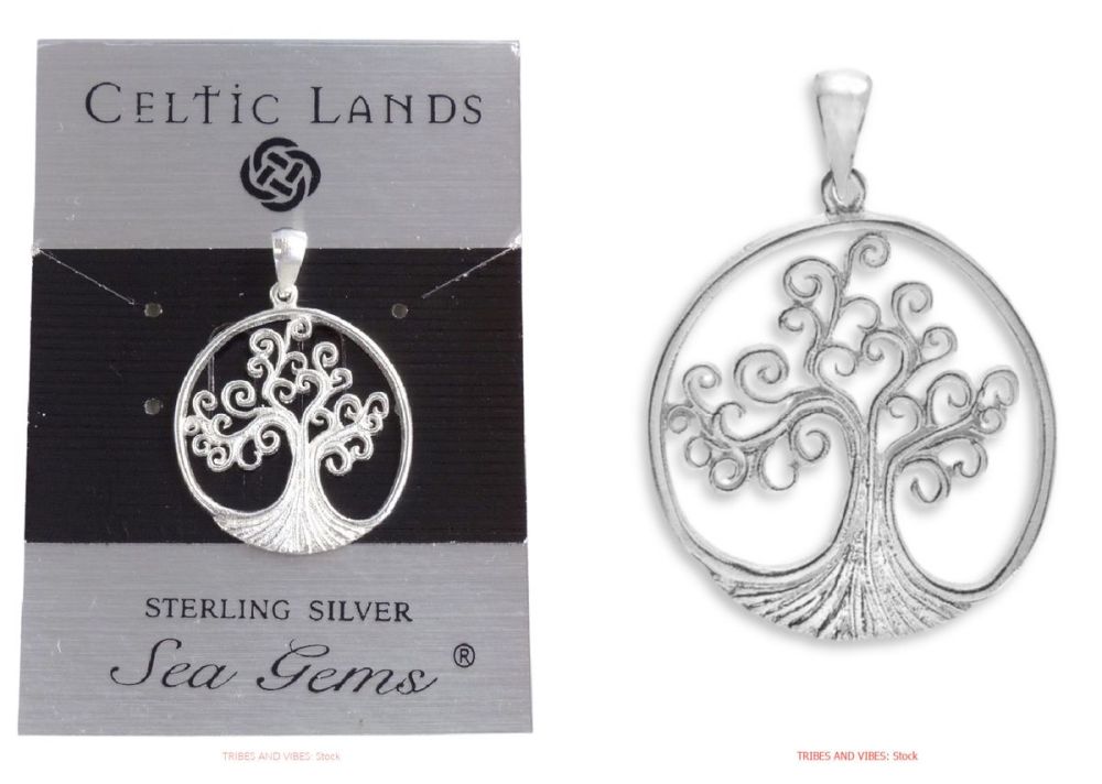 Tree of Life Spirals Pendant Sterling Silver (stock)