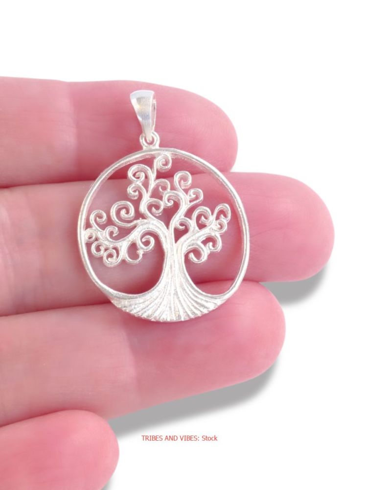 Tree of Life Spirals Pendant Sterling Silver