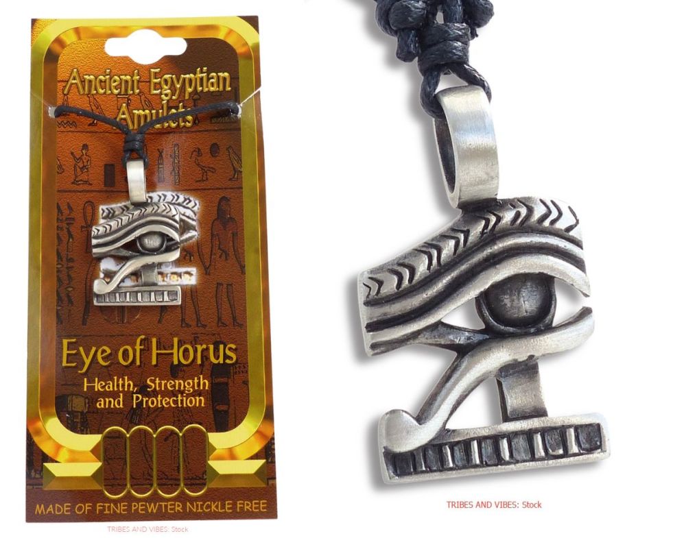 Eye of Horus Pewter Pendant Necklace & Card