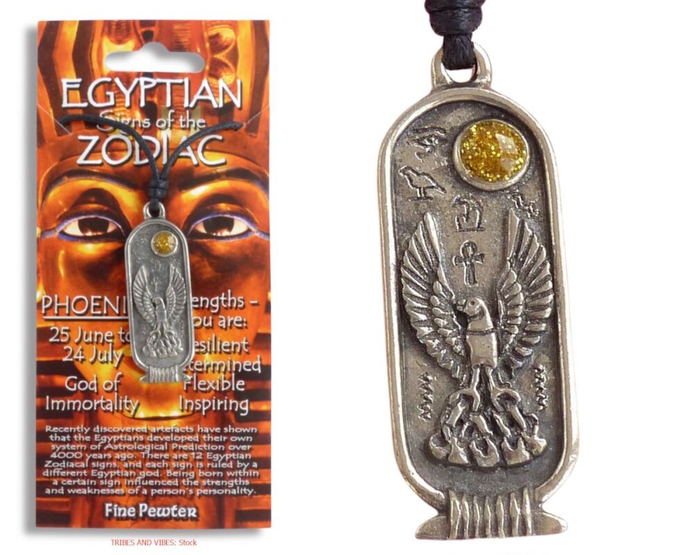 Phoenix Egyptian Zodiac 25 June to 24 July Necklace