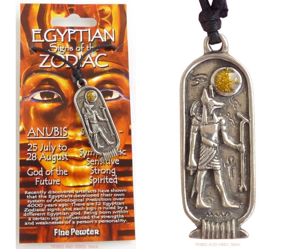 ANUBIS Egyptian Zodiac 25 July to 28 August Necklace & card (stock)