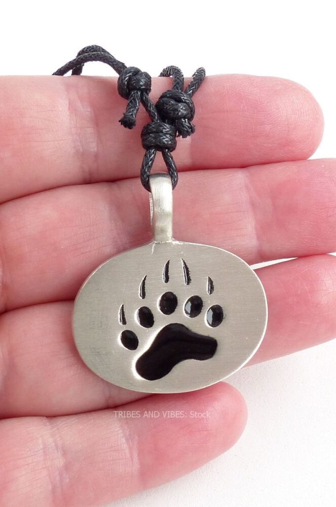 Bear Paw Claw Print Pendant Necklace