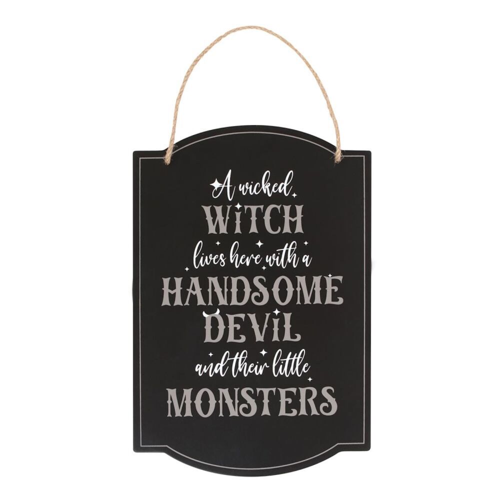 Wicked Witch Lives Here Fun Hanging Sign