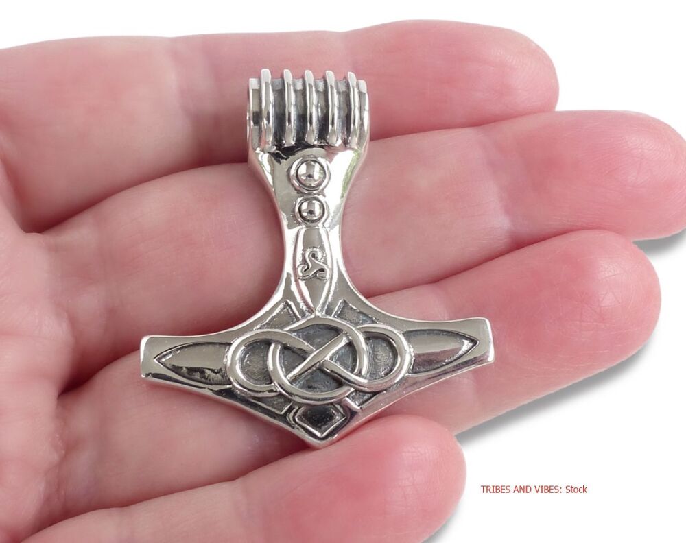 Celtic Thors Hammer Mjolnir Pendant by Peter Stone, Sterling Silver