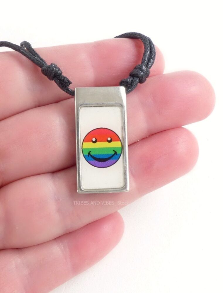 Rainbow Smile Face LGBTQ Pendant Necklace