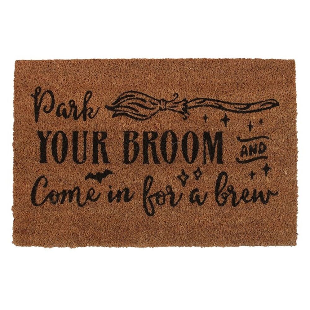 Park Your Broom And Come In For A Brew doormat natural coir