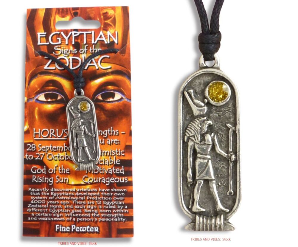 HORUS Egyptian Zodiac Pendant Necklace & Card