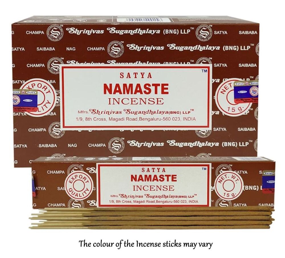 Namaste Incense Sticks by Satya 12 x 15g packs Joss