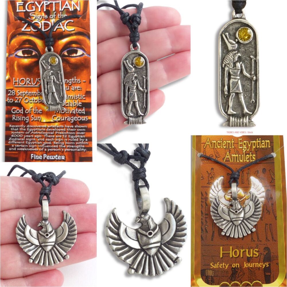 Egyptian Horus Falcon & Zodiac 28 September to 27 October Necklaces