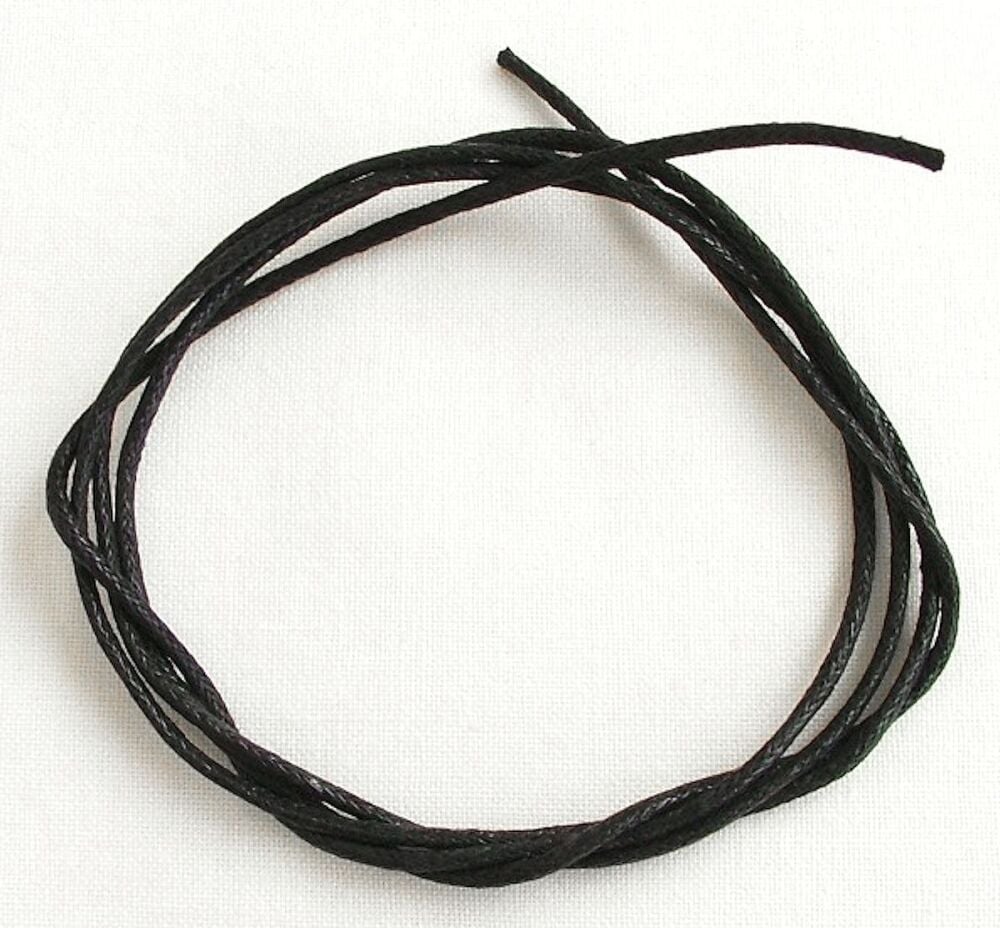 Black waxed cotton cord 89cm (35") 1.5mm wide