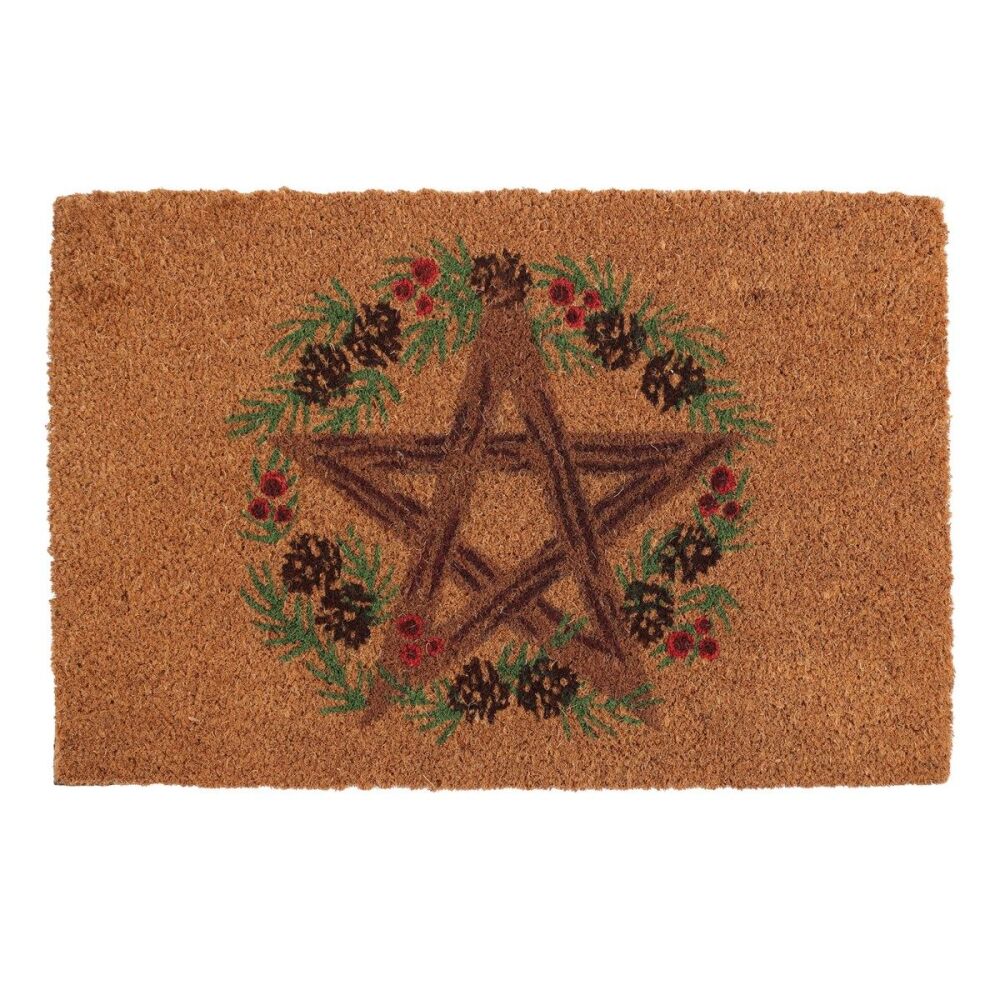 Pentagram Winter Solstice Doormat natural coir