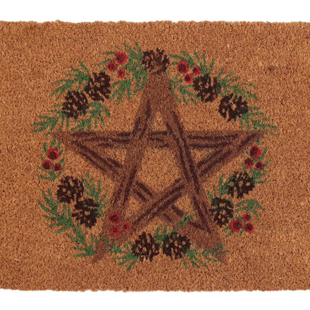 Pentagram Winter Solstice Doormat natural coir