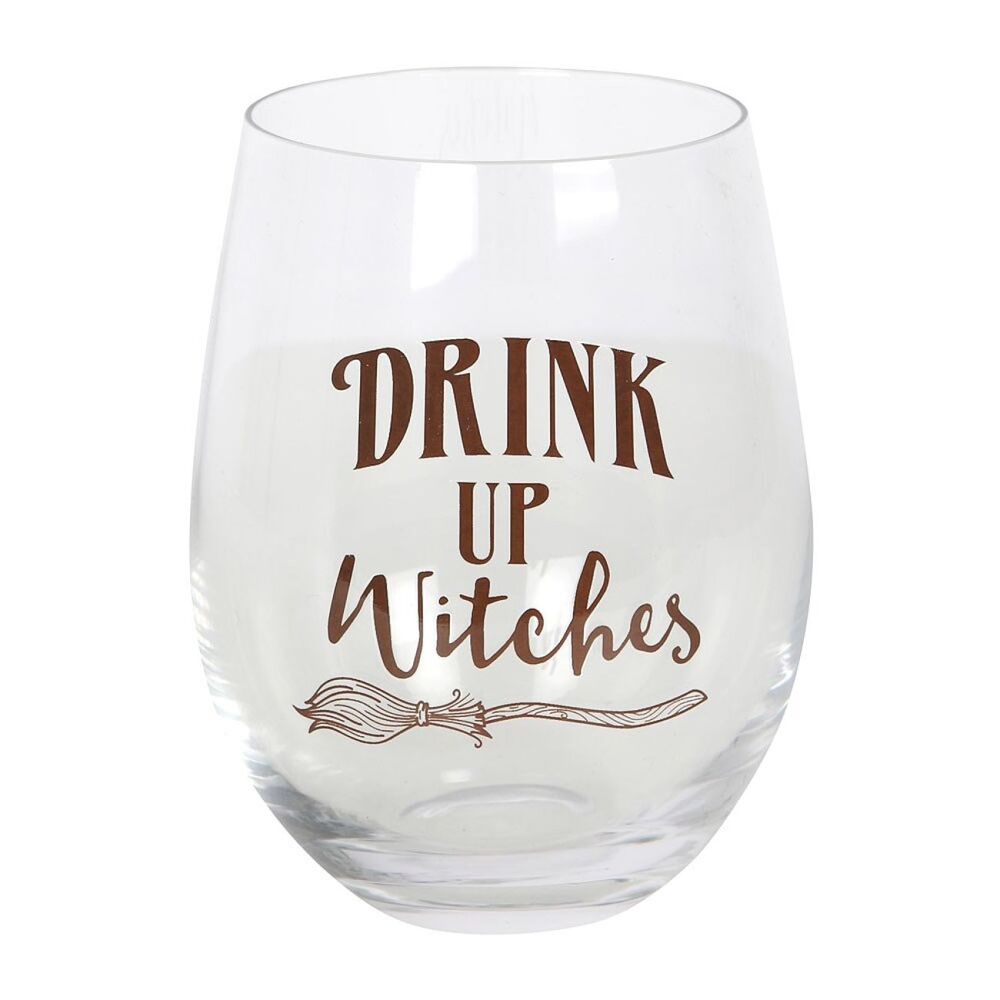 Drink Up Witches Stemless Wine Glass