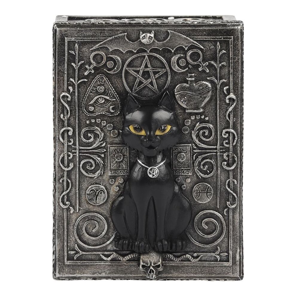 Black Cat Pentagram Gothic Storage Box