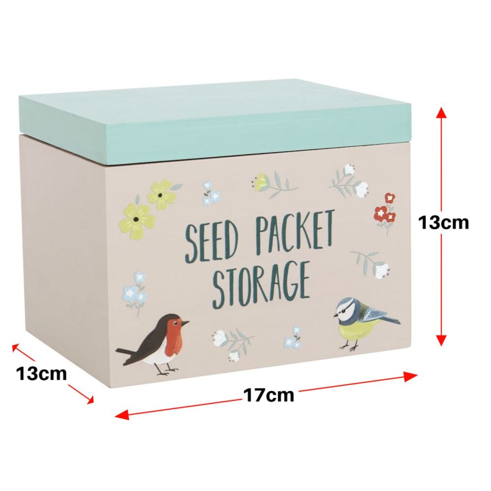 Seed Packet Storage Box Garden Birds