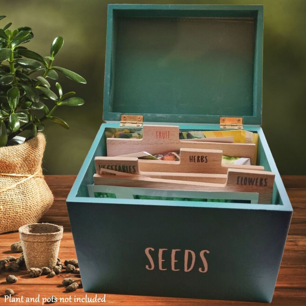 Seeds Packets Storage Box green
