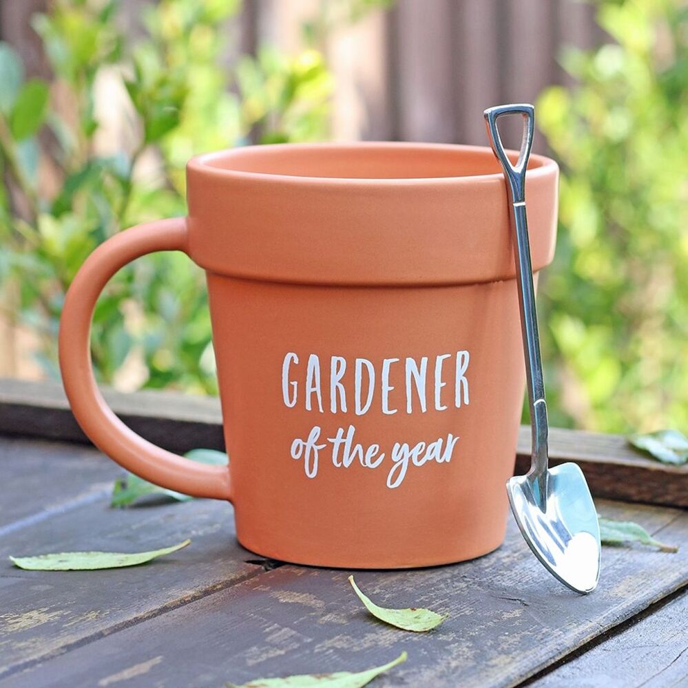 Mug Gardener of the Year plant pot & Shovel Spoon