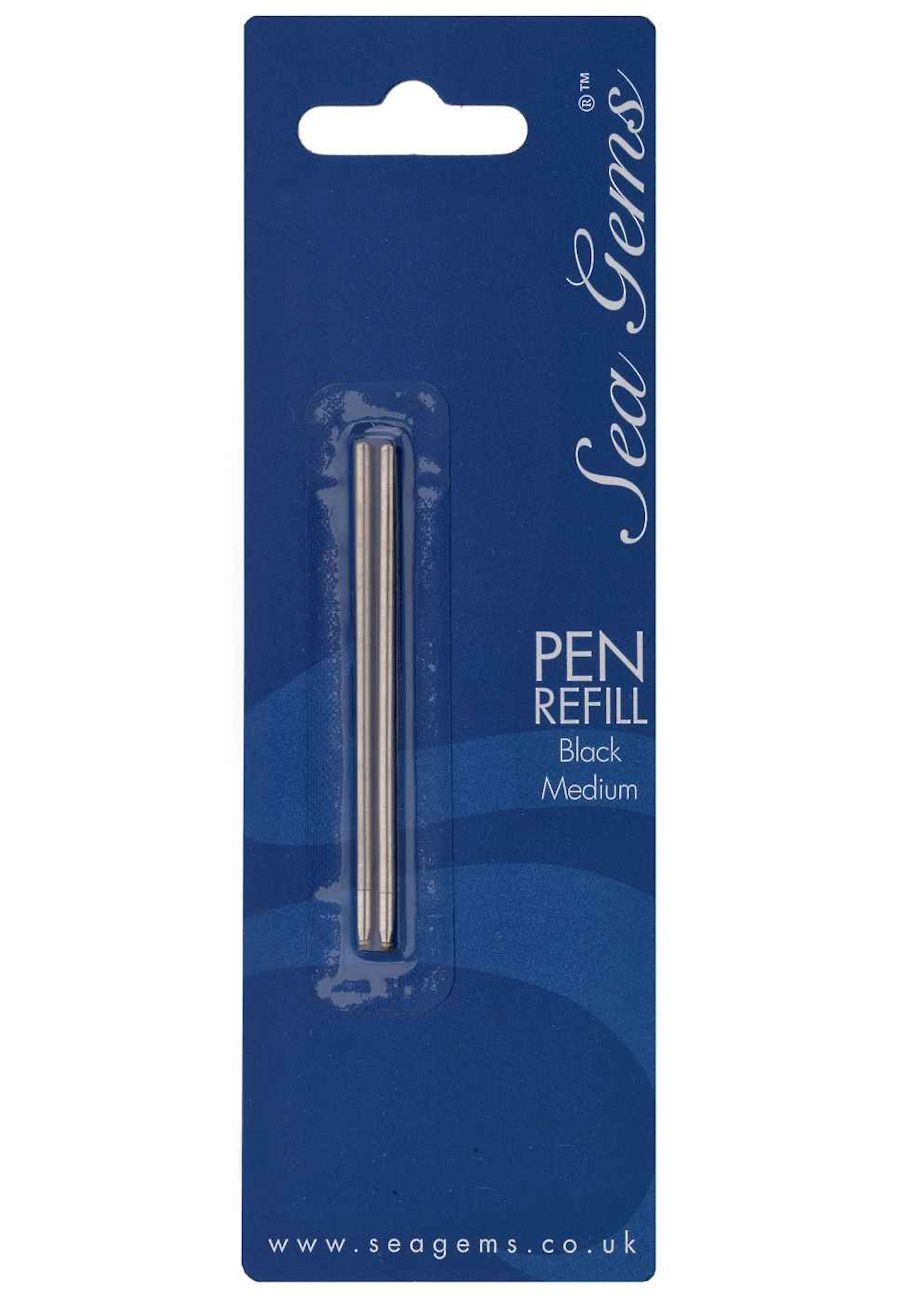 2x Black Ink Refills 85mm Sea Gems Mini Wallet Pen