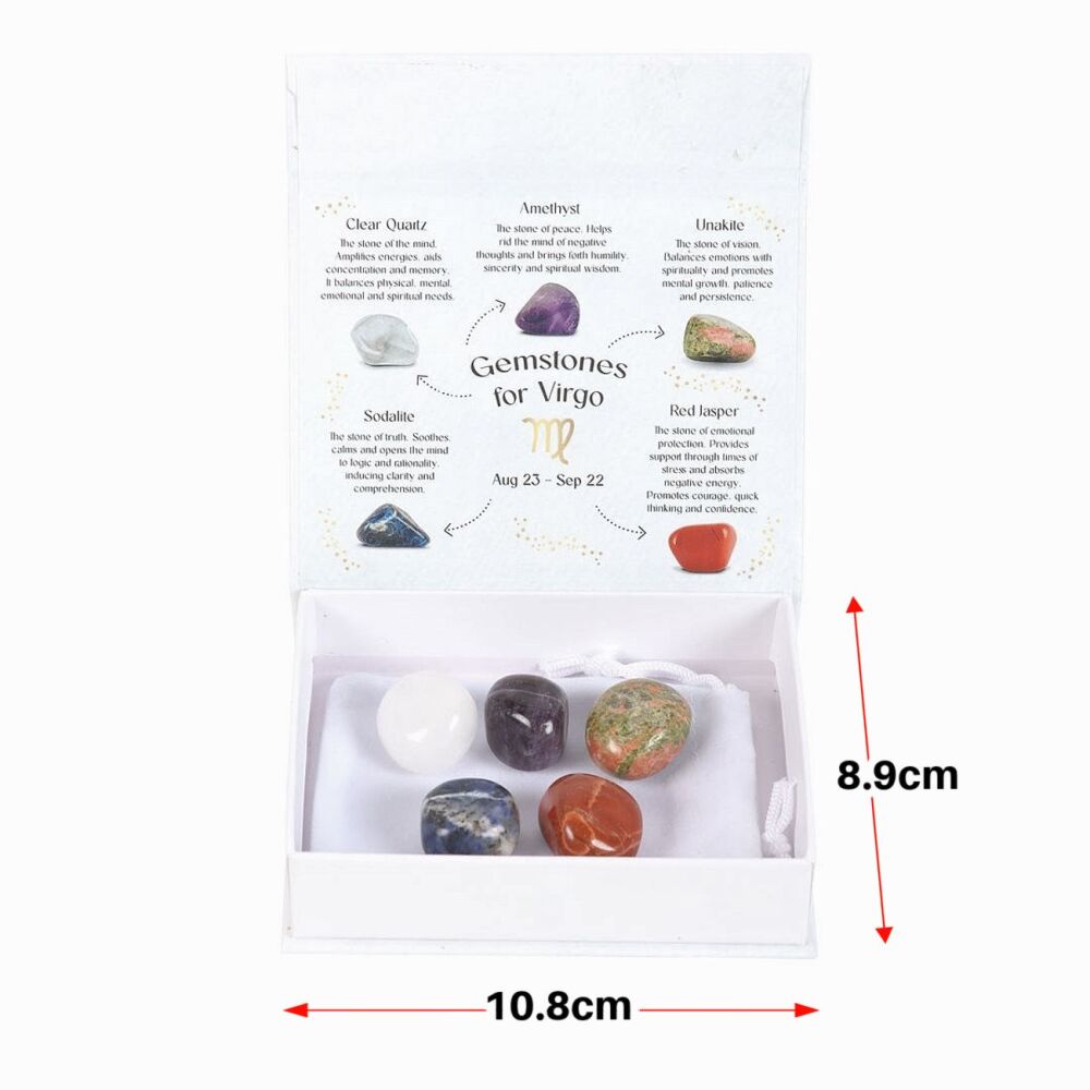Gemstones for Virgo Healing Crystal Tumblestones Gift Set