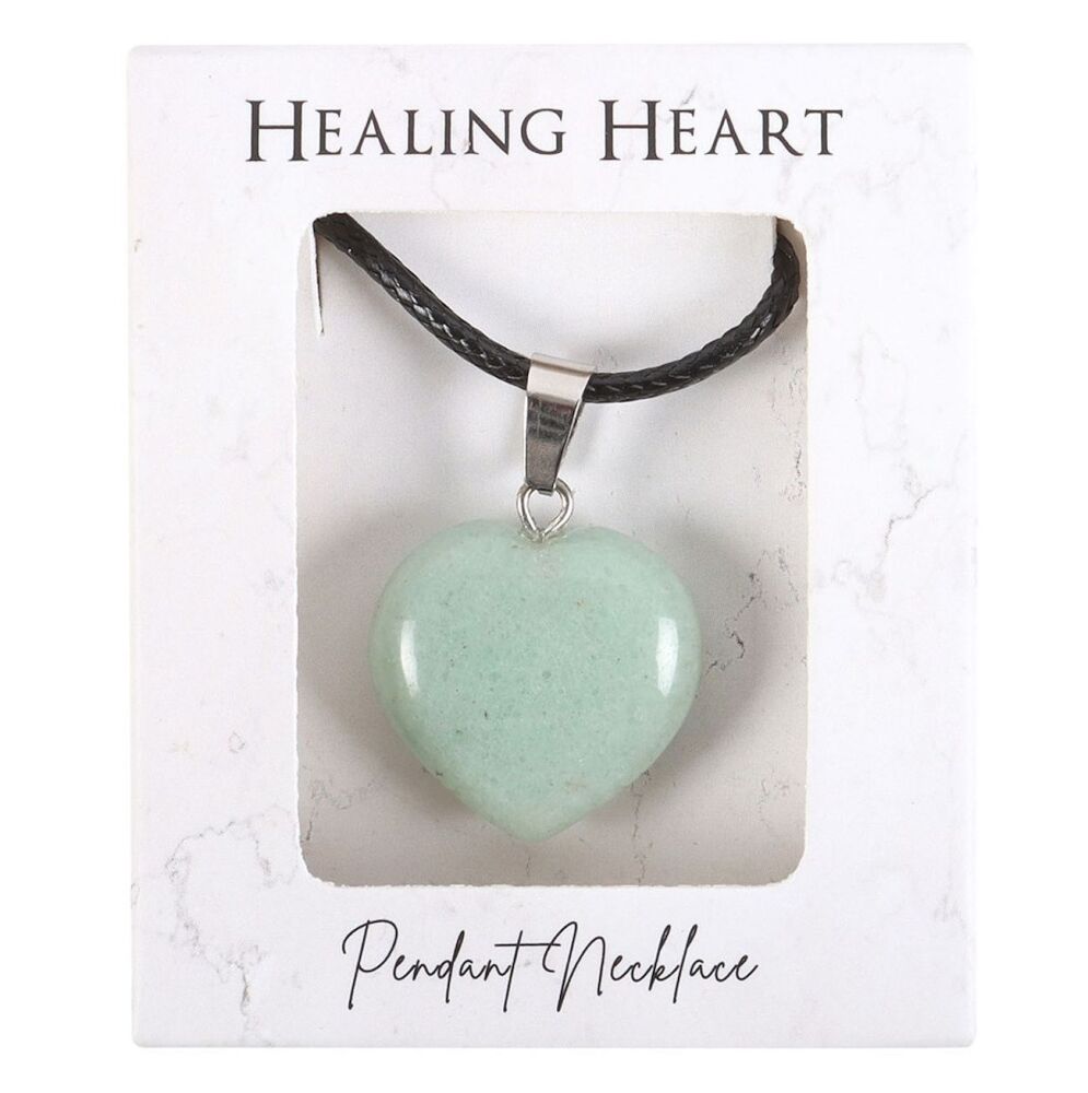 Green Aventurine Crystal Healing Heart Pendant Necklace