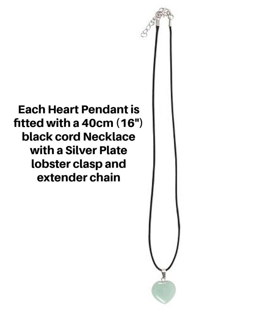 Green Aventurine Crystal Healing Heart Pendant Necklace