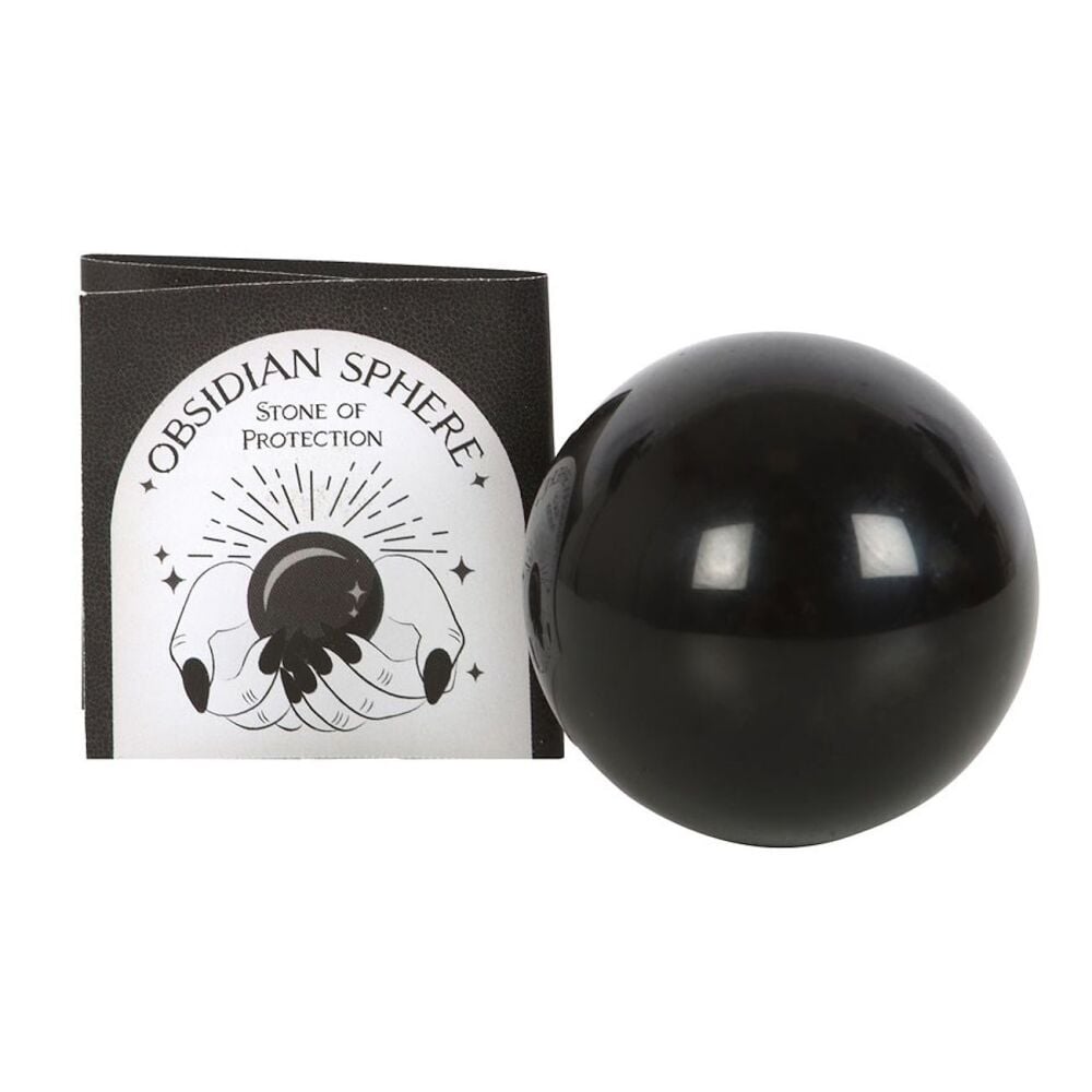 Obsidian (black) Crystal Sphere Stone of Protection